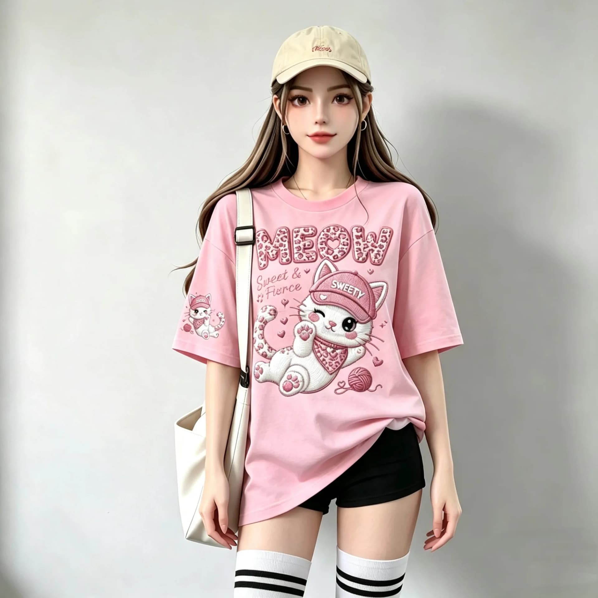 #OversizedTshirt #DailyWear #CasualChic #TrendyTees #CuteGraphicTee #ComfyStyle #FashionPH #TshirtLover #MeowPrint #SweetyCat