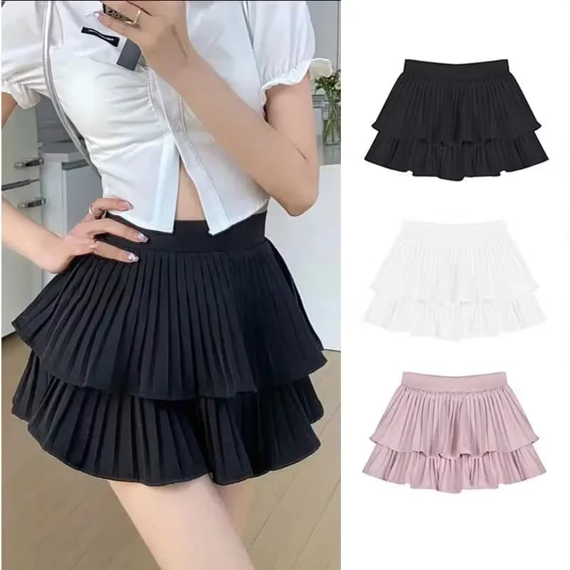 Korean puffy pleated skirt