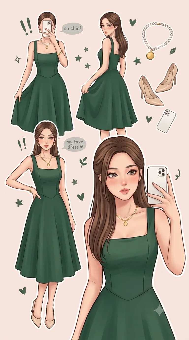 Midi dress with side pocket very comfy & perfect for all occasion type (casual/semi-formal/date night)