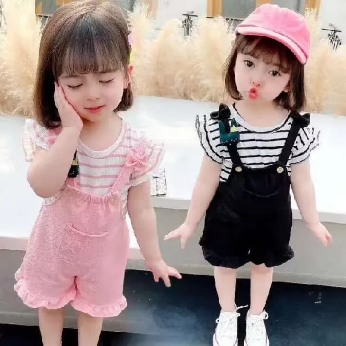 GIRLS BABY GIRLS SET WITH SHORT FLORAL BLOUSE WITH SHIRT