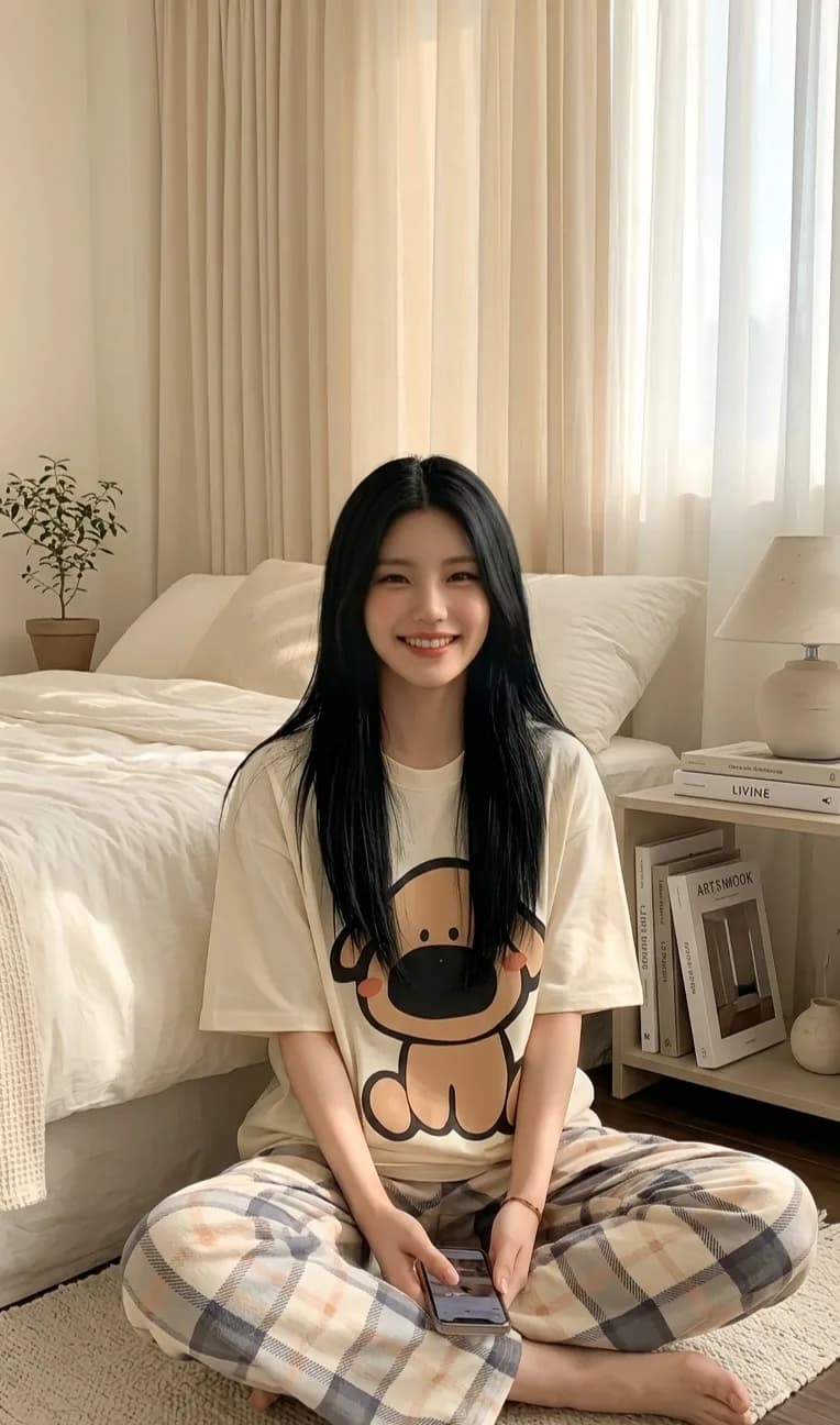 Chill in style with this Korean summer pajama set featuring short sleeves and cute cartoon prints for comfy lounging! #PajamaSet #KoreanStyle #Loungewear #Comfysleepwear