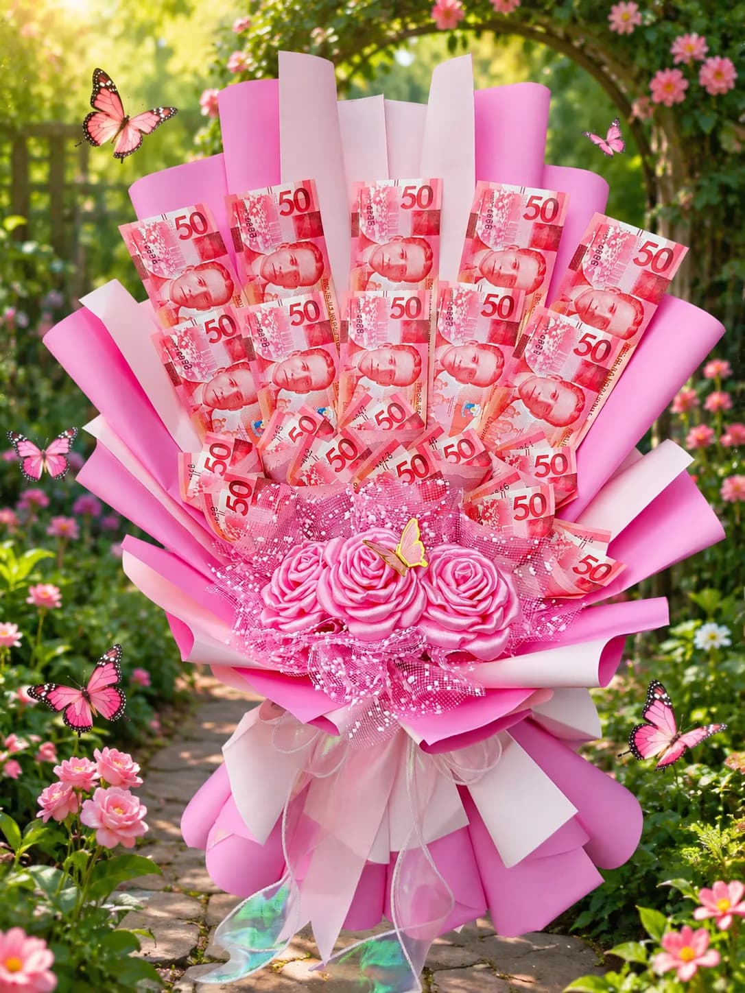 Money Bouquet worth 1000(50's bill)
