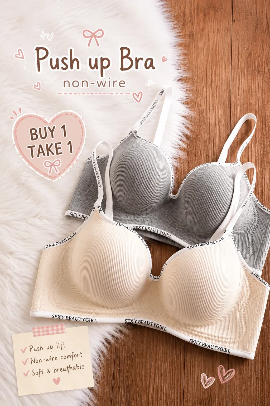 Push up bra non-wire