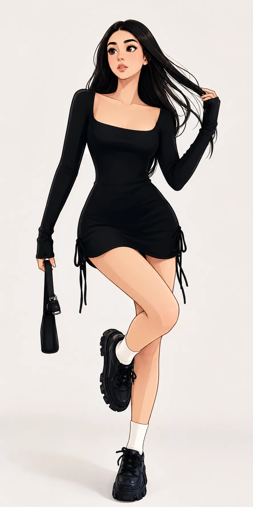 Long sleeve sexy dress
