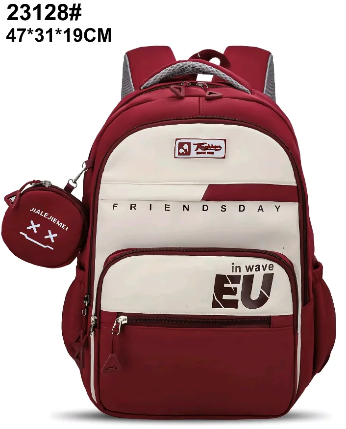 SC#23128-New School Backpack Large Capacity Lightweight Waterproof Unisex 23128# 47*31*19CM Zipper Closure Friendsday Design https://vt.tiktok.com/ZS9hUpmF6sNmS-MlPpG/