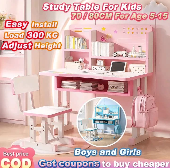 【Packaging Upgrade】COD Study Table for Kids study table with chair adjustable,Children's Desk with Storage 3-15year Talahanayan ng Pag-aaral https://vt.tiktok.com/ZS9hPxwquYFh7-Rta20/