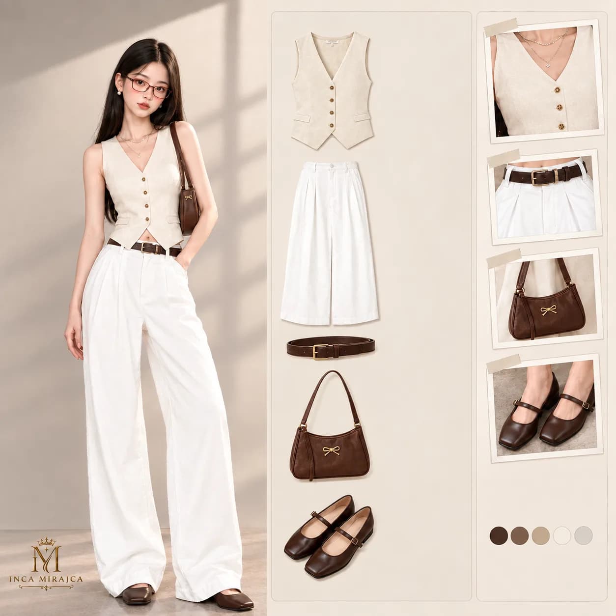 >>>> White & brown. 🤎🤍 𓂃 ࣪˖ ִֶָ Check the link in the comments & shop now! 🤎🤍