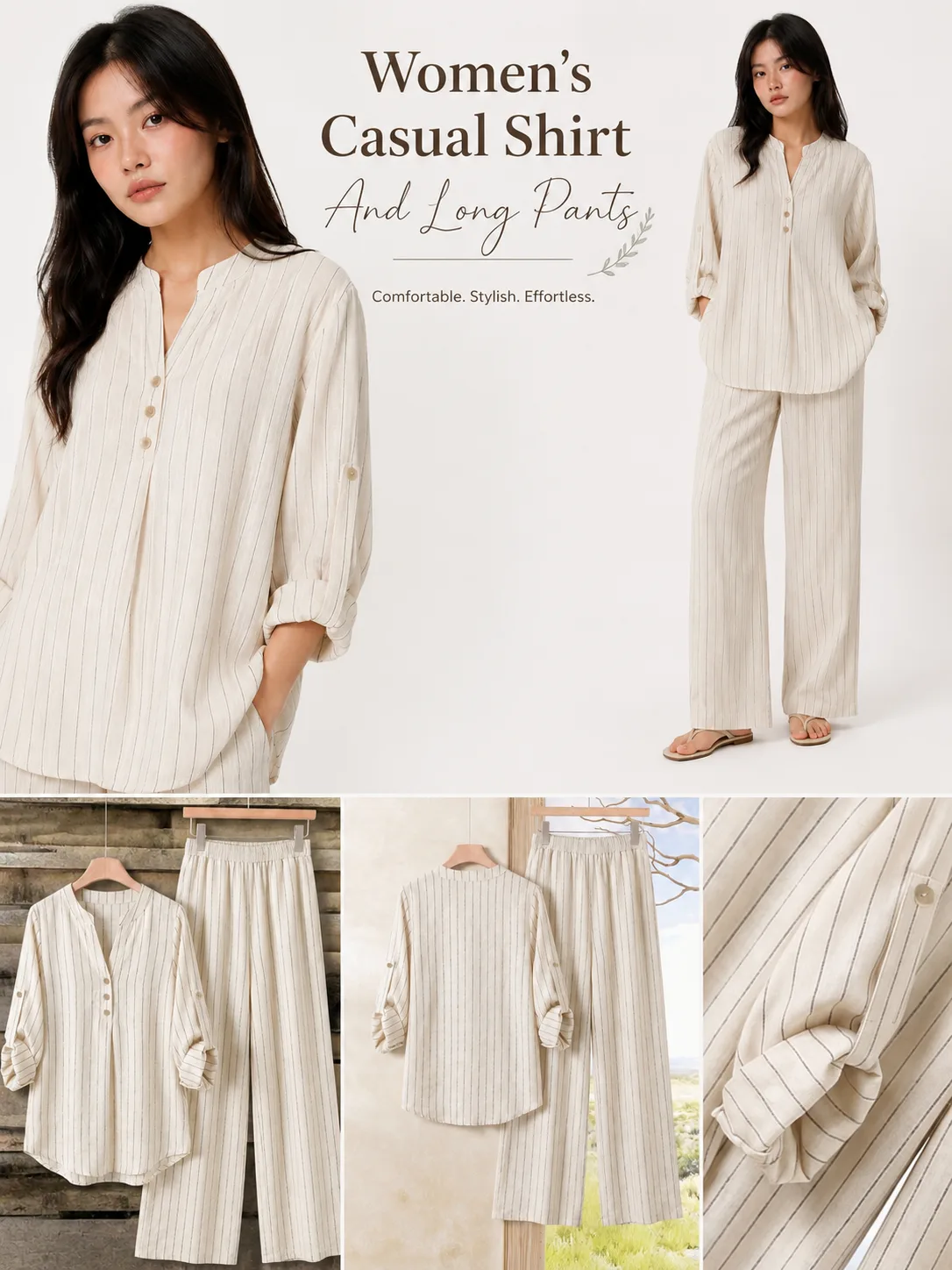 Women's Casual Shirt And Long Pants