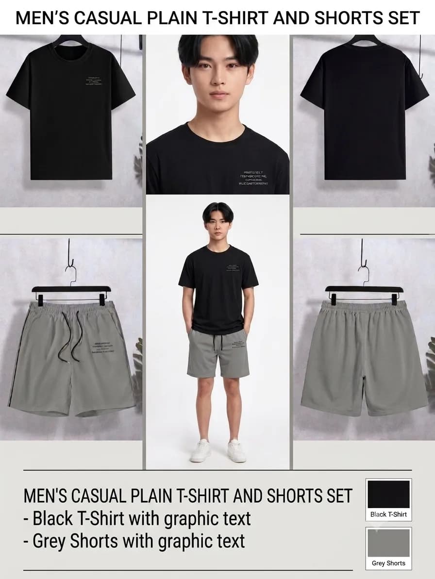 MEN CASUAL T-SHIRT AND SHORTS SET