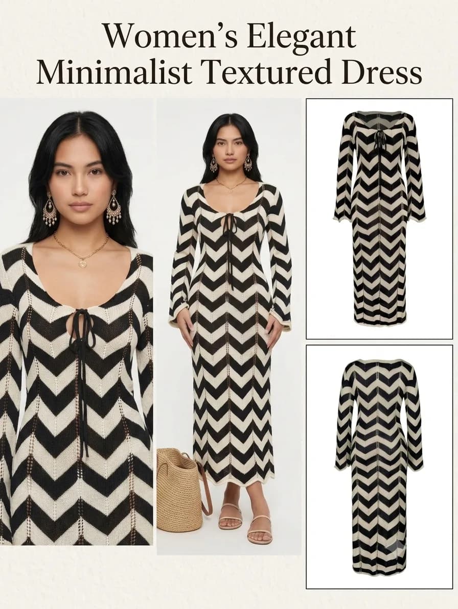 Women's Elegant Minimalist Textured Dress