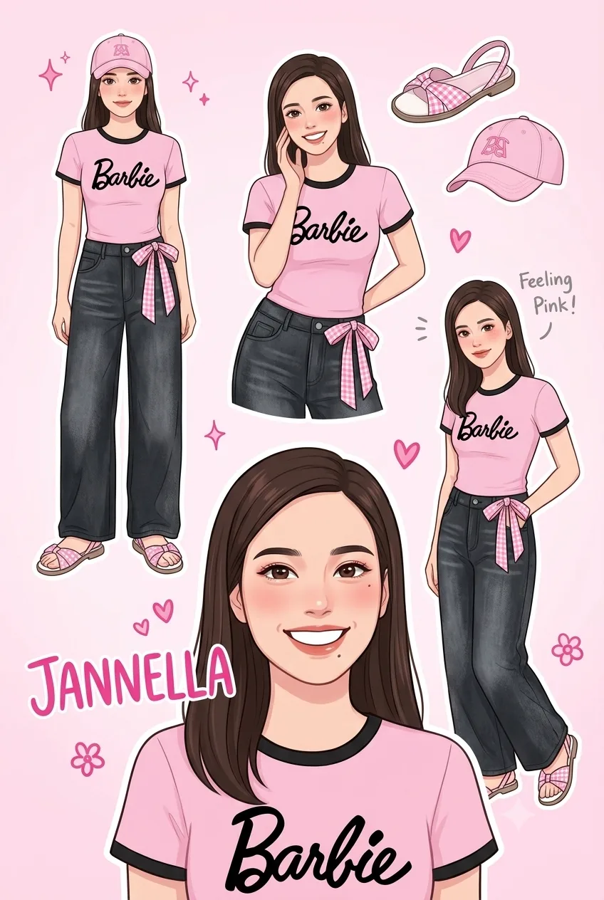 Can we have a moment for this outfit find? 💖 Adoring this Barbie ringer tee and wide-leg denim pairing. The gingham bow belt detail just ties the whole look together perfectly. Total main character energy! ✨🩰 Who else is feeling pink this season? Grab the exact pieces below! 👇 🛒 SHOP THE LOOK#OOTD #OutfitInspo #BarbieStyle #PinkAesthetic #CasualFits #FashionFinds #AffordableFashion #CoquetteCore #ShopeeFinds #TikTokShopFinds