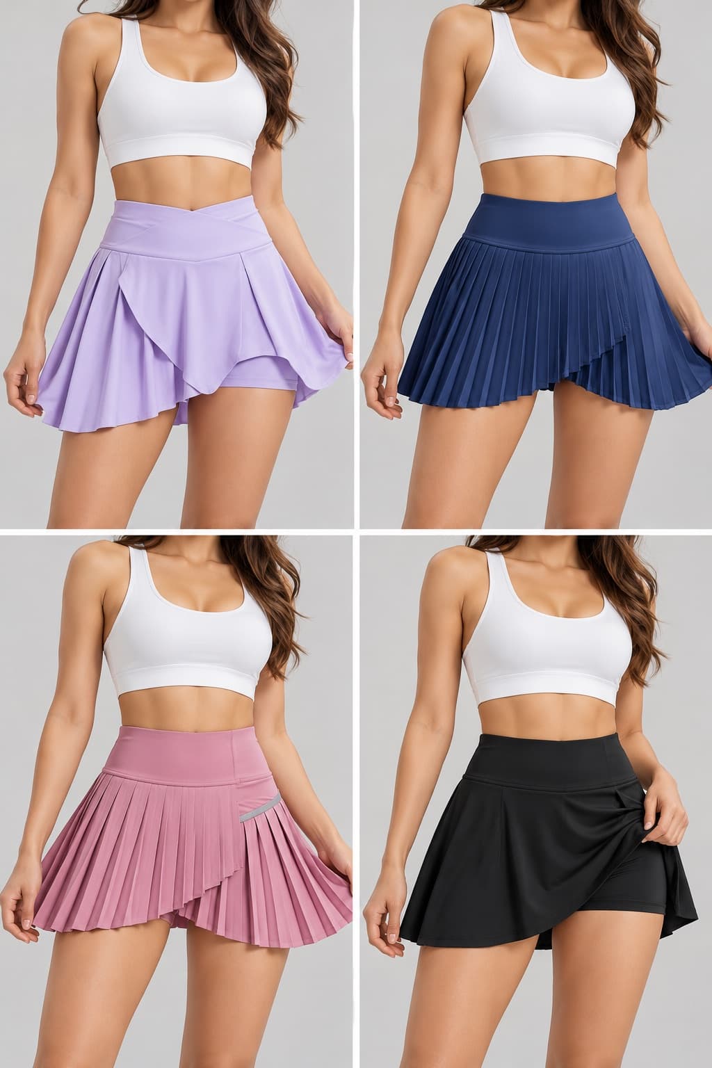 Sport Bra and Comfy sport Skirts with Short inside and back pocket for women. (High waist)
