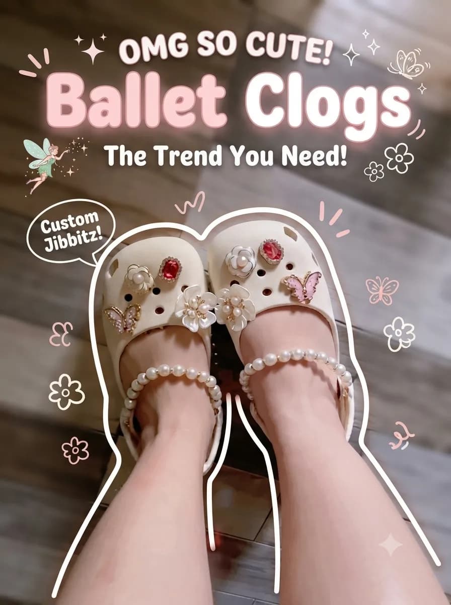 Obsessed with this pearl and charm combo! π©°β¨ Who else needs a pair of these dreamy ballet clogs? Grab yours now ππΈ
