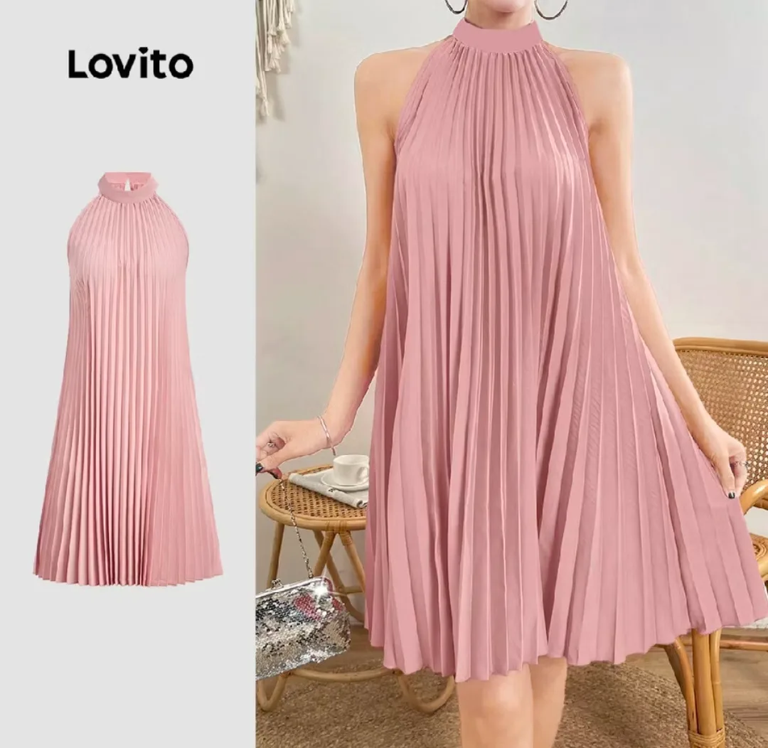 Korean dress pleated french lazy style