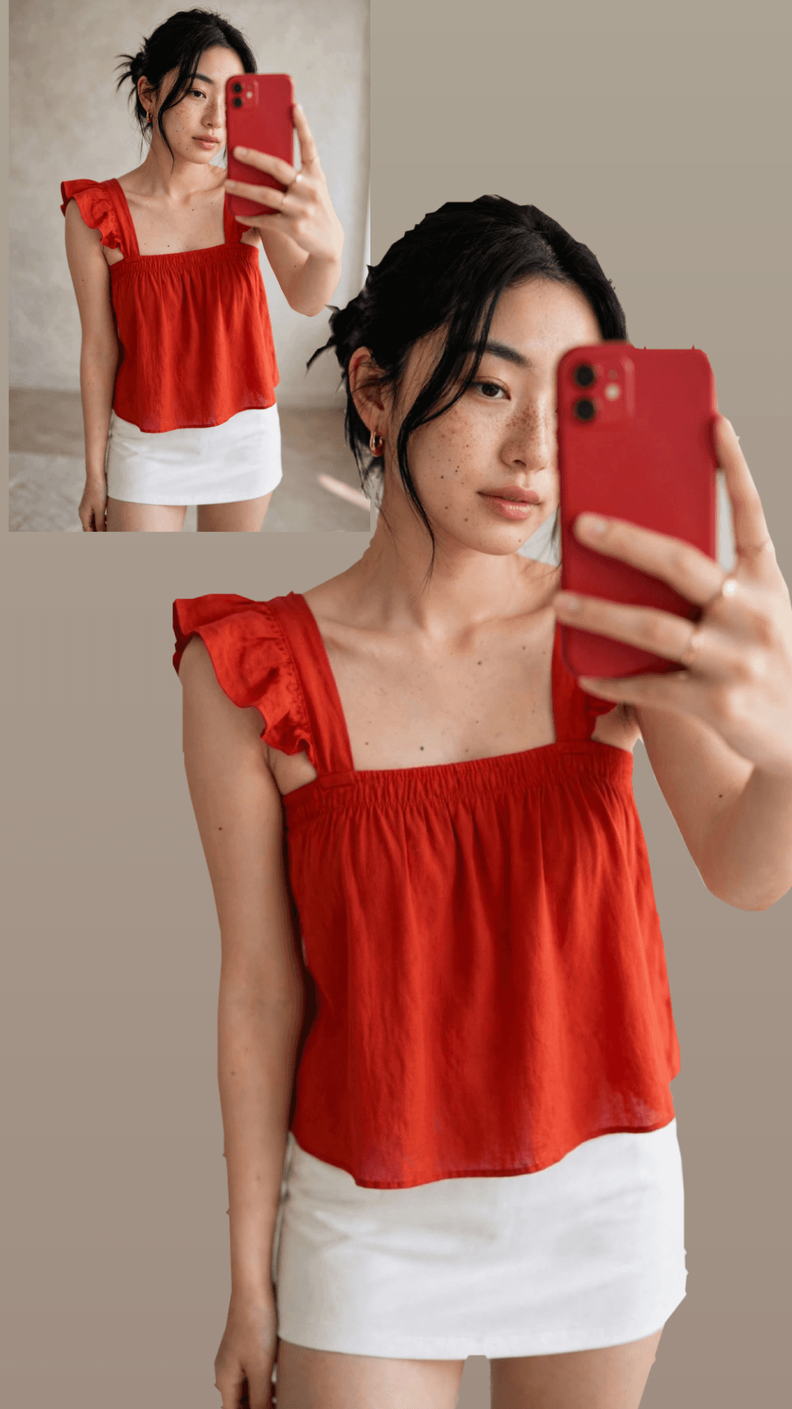 RUFFLE SLEEVES SEXY SUMMER COTTON LINEN