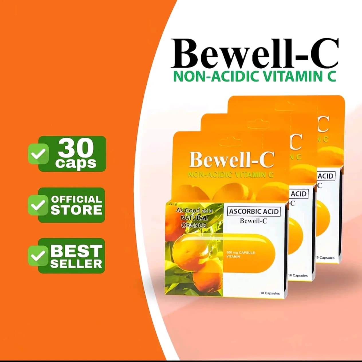 Bewell-C 30 Capsules Non-Acidic Vitamin C 500mg Sodium Ascorbate. It is a gentle, well-absorbed form that supports immunity, provides added mineral benefits for long-term use. https://vt.tiktok.com/ZS9BE92G2SG43-B2Ji0/