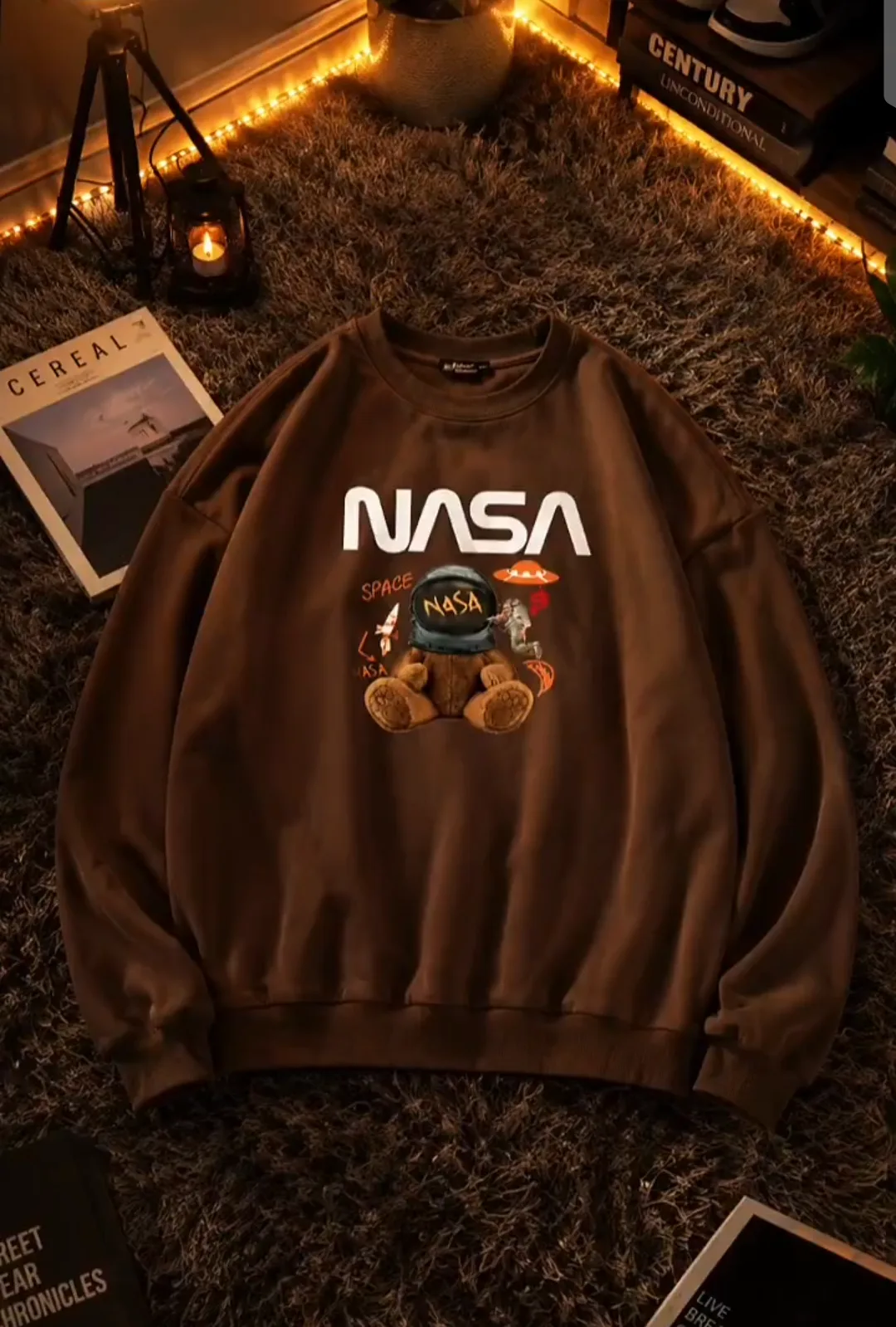 SWEATER NASA SPACESHIP FOR PRINTED DESIGN Asian Cotton Casual Pullover Hoodie Menswear Tops