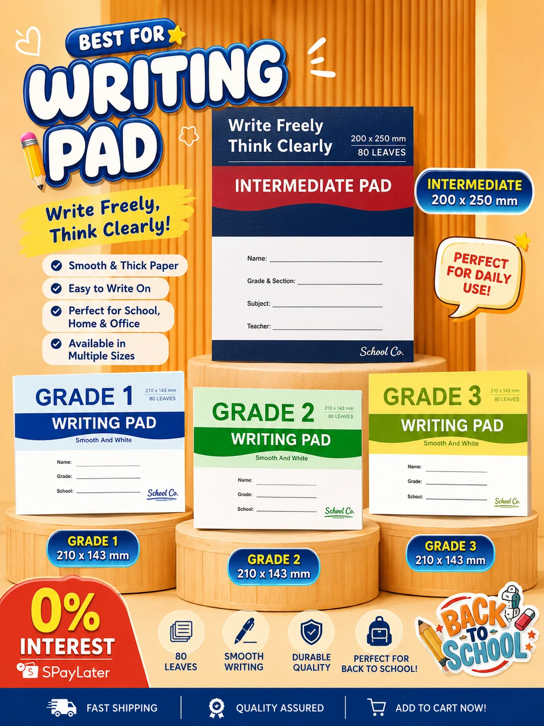 Writing pad for school kids