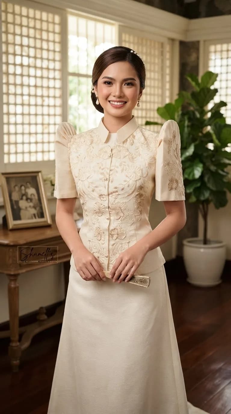 FilipiΓ±iana blouse, skirt or terno