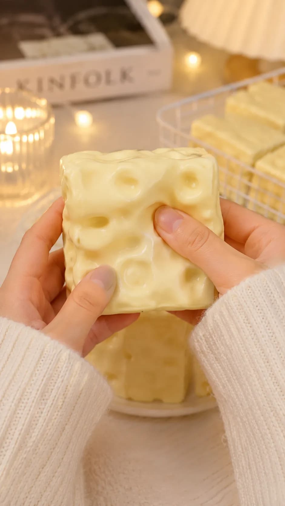 Jumbo Cheese Cube Squeeze Ball