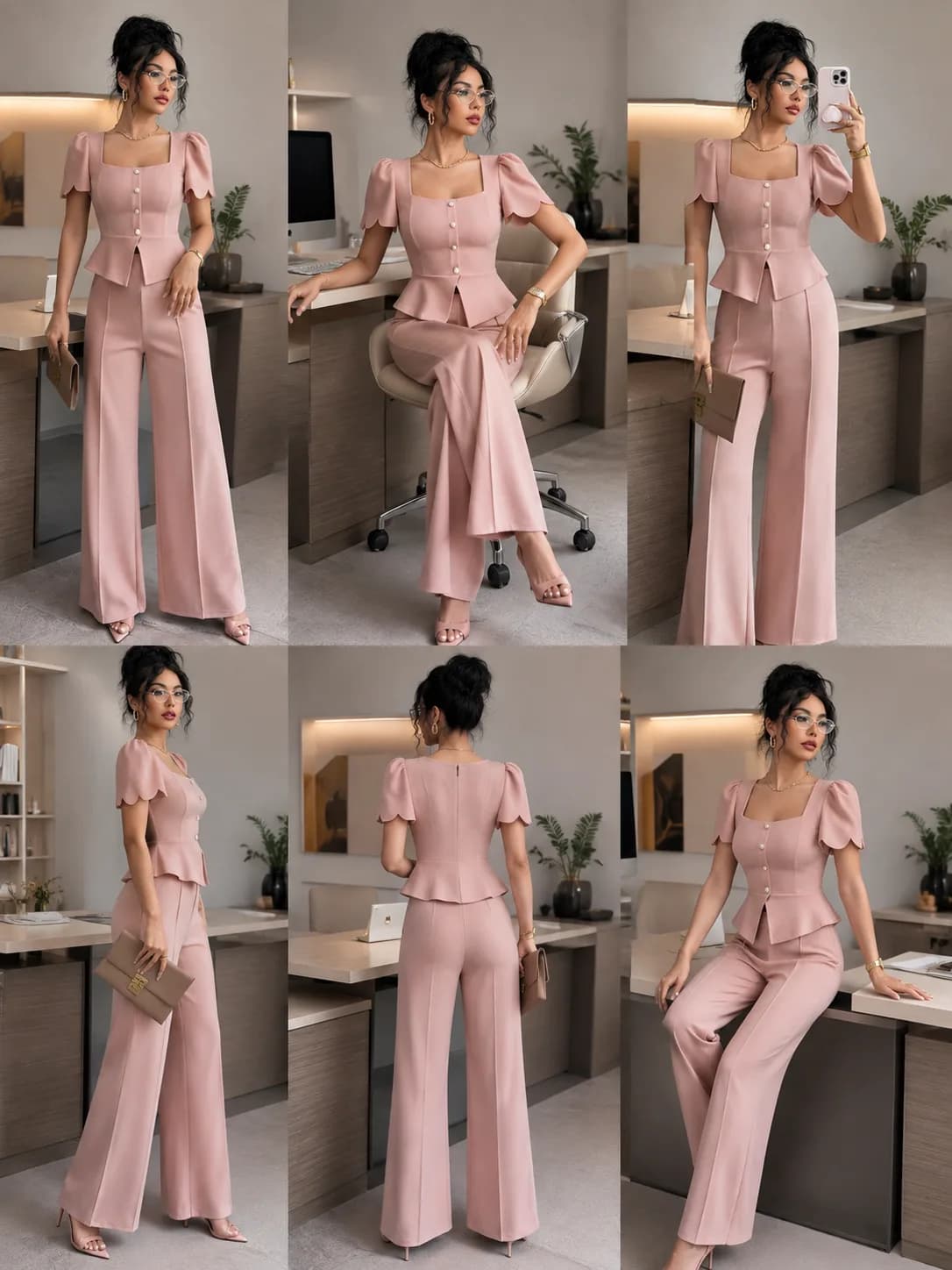 SHEIN elegant dusty pink office attire 2 piece