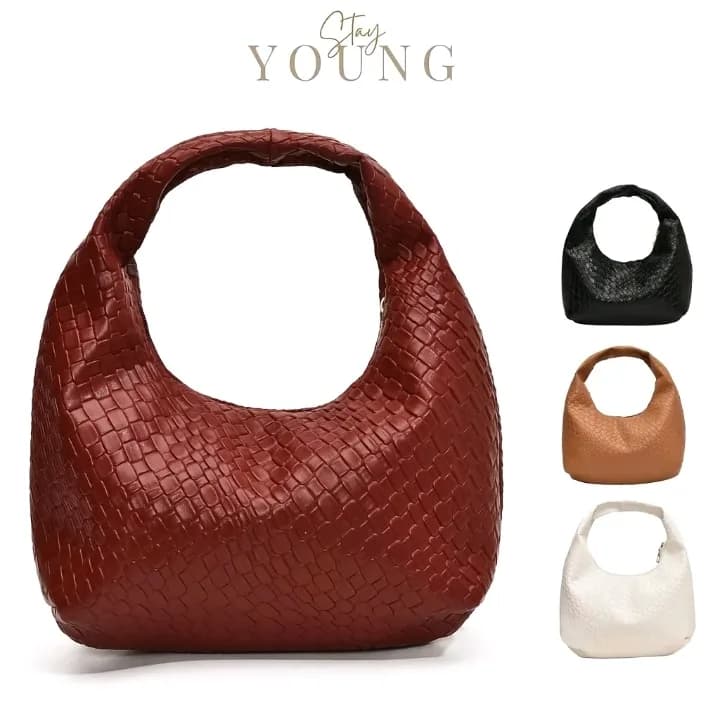 Stay young soft leather armpit bag