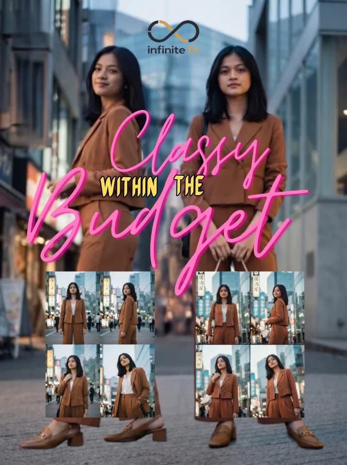 This is what power-dressing looks like off duty. A rust-brown blazer and trouser set, worn over a simple white top, finished with ankle boots and a round white bag for contrast. Sharp without being stiff. Which detail's your favorite — the blazer, the trouser fit, or the boots? 👇
