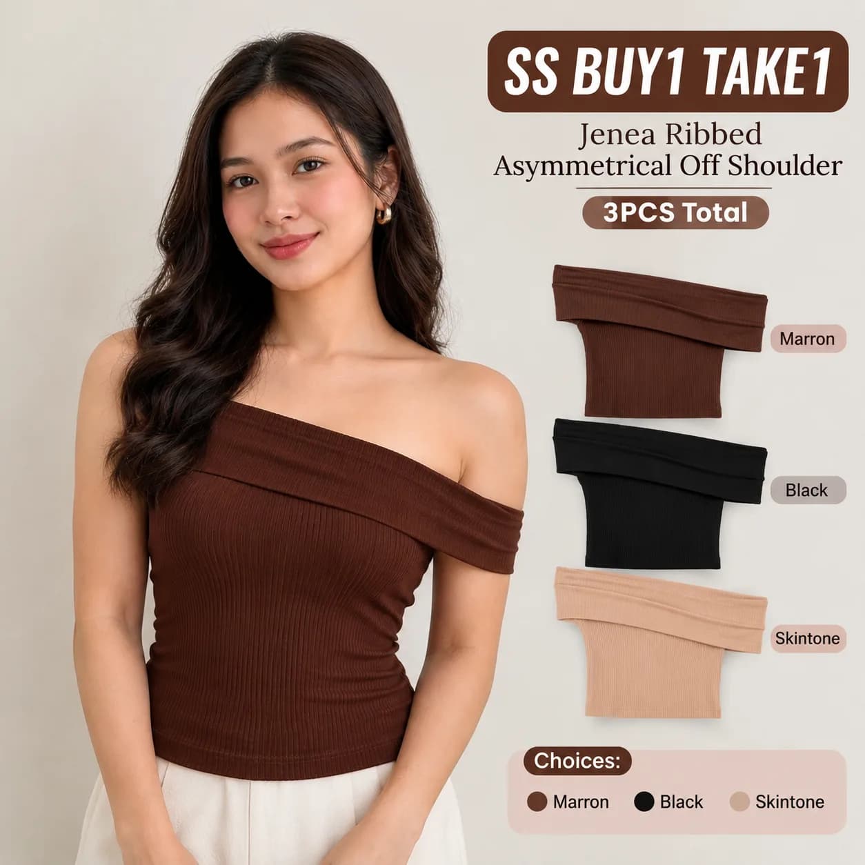 Elegant Asymmetrical off shoulder