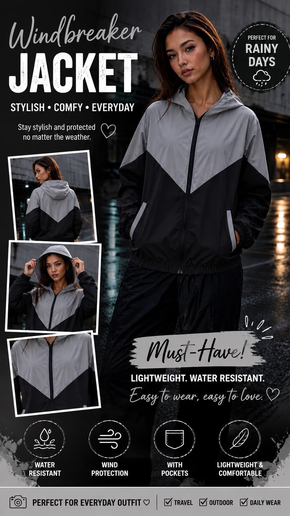 Stay stylish kahit maulan at mahangin! ๐ง๏ธ๐ค Perfect pang-araw-araw, pang-outdoor, travel, at rainy-day outfit. Lightweight-looking, comfortable, at may hood, zipper, pockets, elastic cuffs, at stylish brown + cream color-block design with white chevron stripes. โจ Easy to pair ๐ง๏ธ Perfect for rainy weather ๐งฅ With hood & pockets ๐ค Stylish color-block design ๐จ Perfect pang-layer sa malamig at mahangin na araw Kung naghahanap ka ng cute pero practical na windbreaker, baka ito na โyun! ๐๐ #Windbreaker #WindbreakerJacket #RainyDayOutfit #JacketPH #OOTDPH #TikTokBudol #TikTokMadeMeBuyIt #AffiliateFinds #FashionFinds #RainyDayStyle