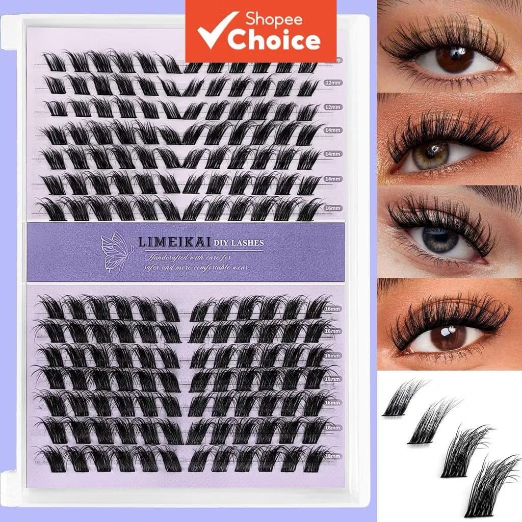 C-Curl Fox-Eye Slant Single Cluster Lashes 168Pcs 12-18mm DIY For Home Party Date Travel Photoshoot Festival