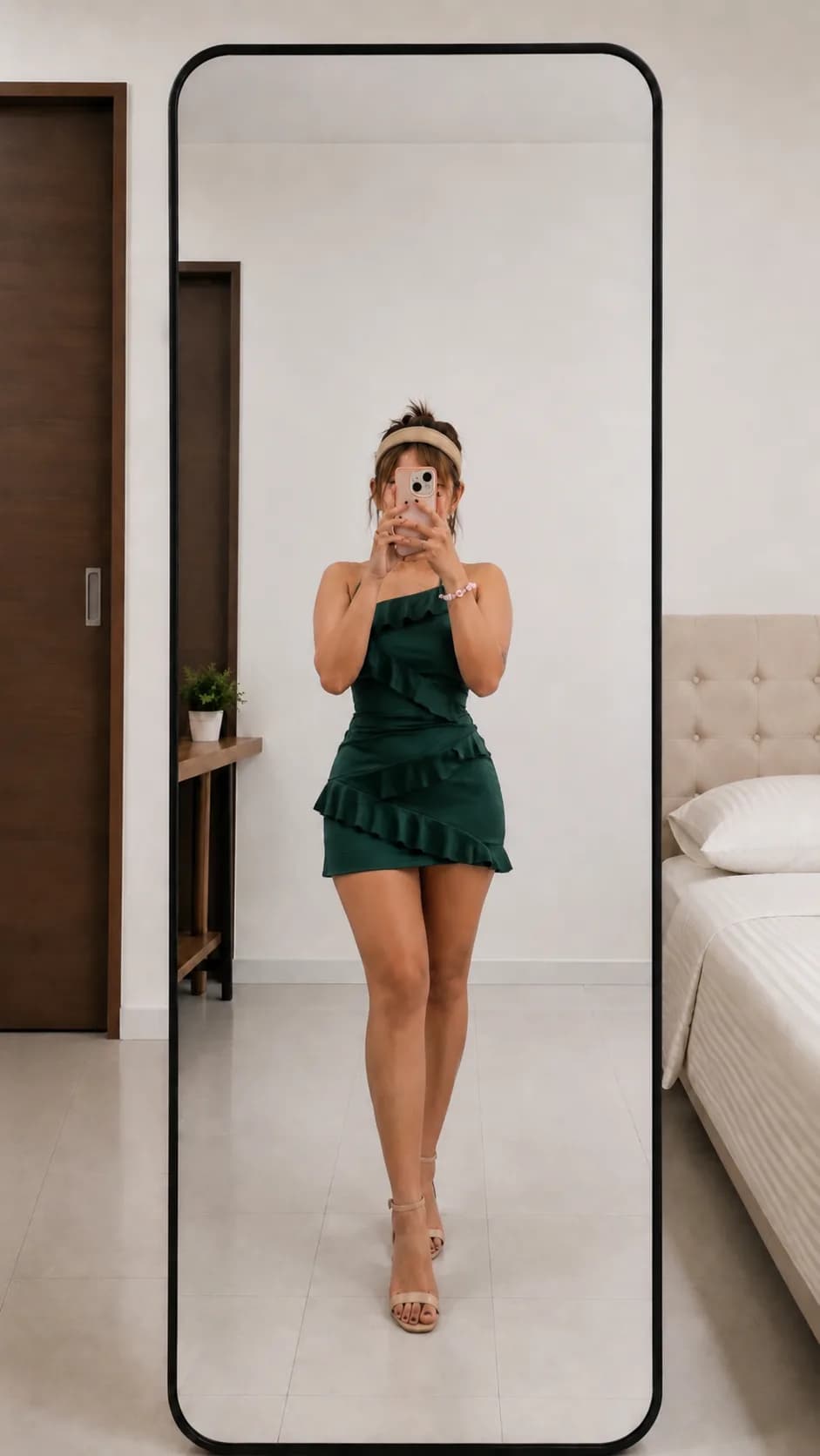 Layne Halter Ruffle Backless Bodycon Mini Dress for Women – Knitted