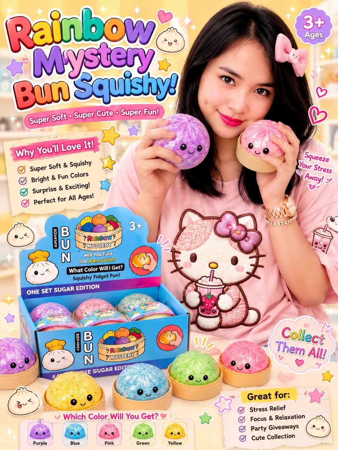 Check out Cute squishy bun toy simulation bun toys squeeze balls Kid's stress relief toys!