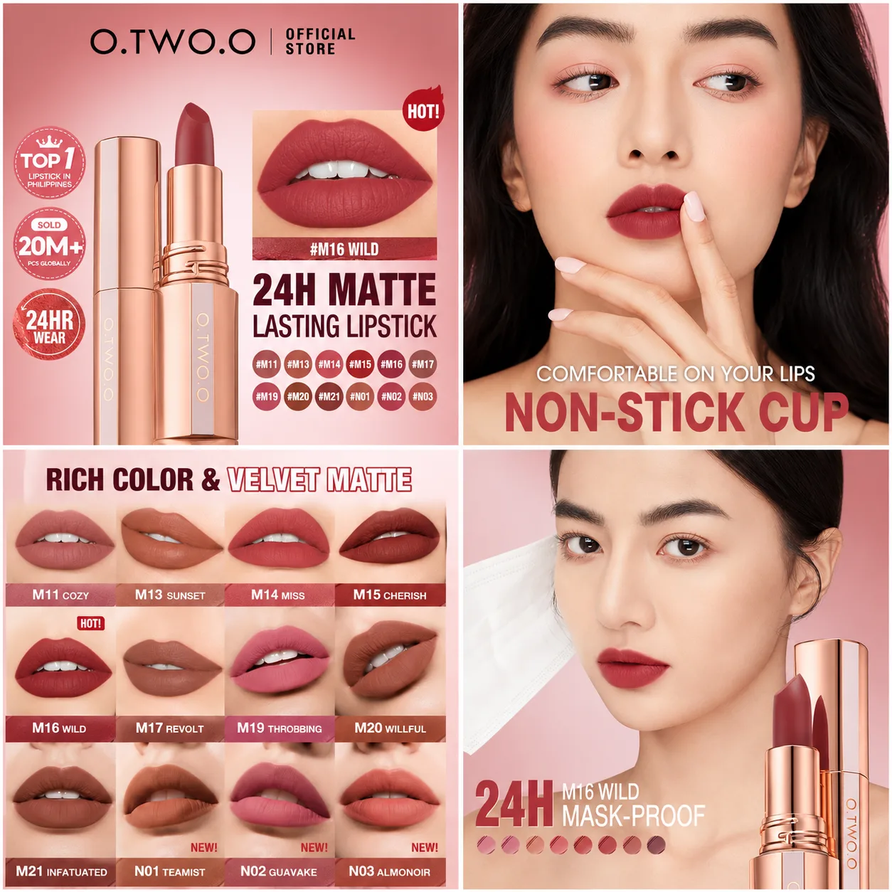 Wow! My fave O.TWO.O matte lipstick, P50 OFF @ P189 only! Grab yours now!