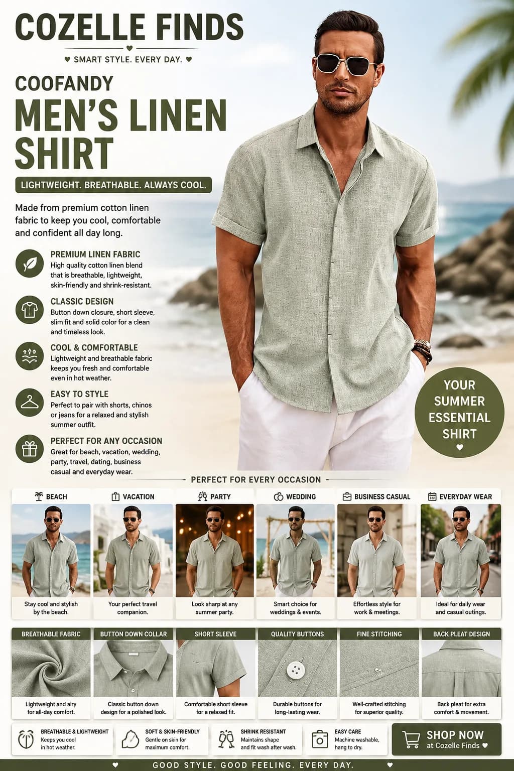 Lightweight, breathable, and made for effortless summer style. Perfect for beach days, vacations, weddings, travel, and everyday wear. βοΈ