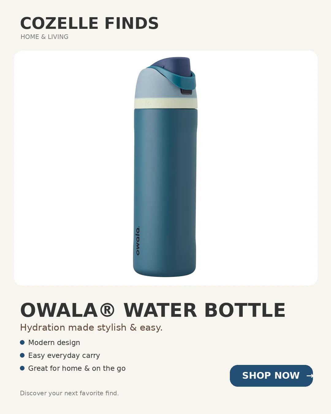 A stylish hydration essential for work, workouts, travel, errands, and everyday life. 💧