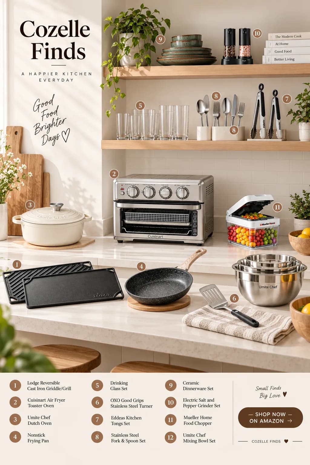 Give your kitchen a beautiful, organized refresh with these carefully selected kitchen finds—from cookware and bakeware to everyday utensils, dinnerware, glassware, and handy kitchen gadgets. 🤎✨ Discover the pieces featured in this Cozelle Finds kitchen collection and find your favorites on Amazon. 🛒 SHOP NOW ON AMAZON → Check the link in bio or comments!