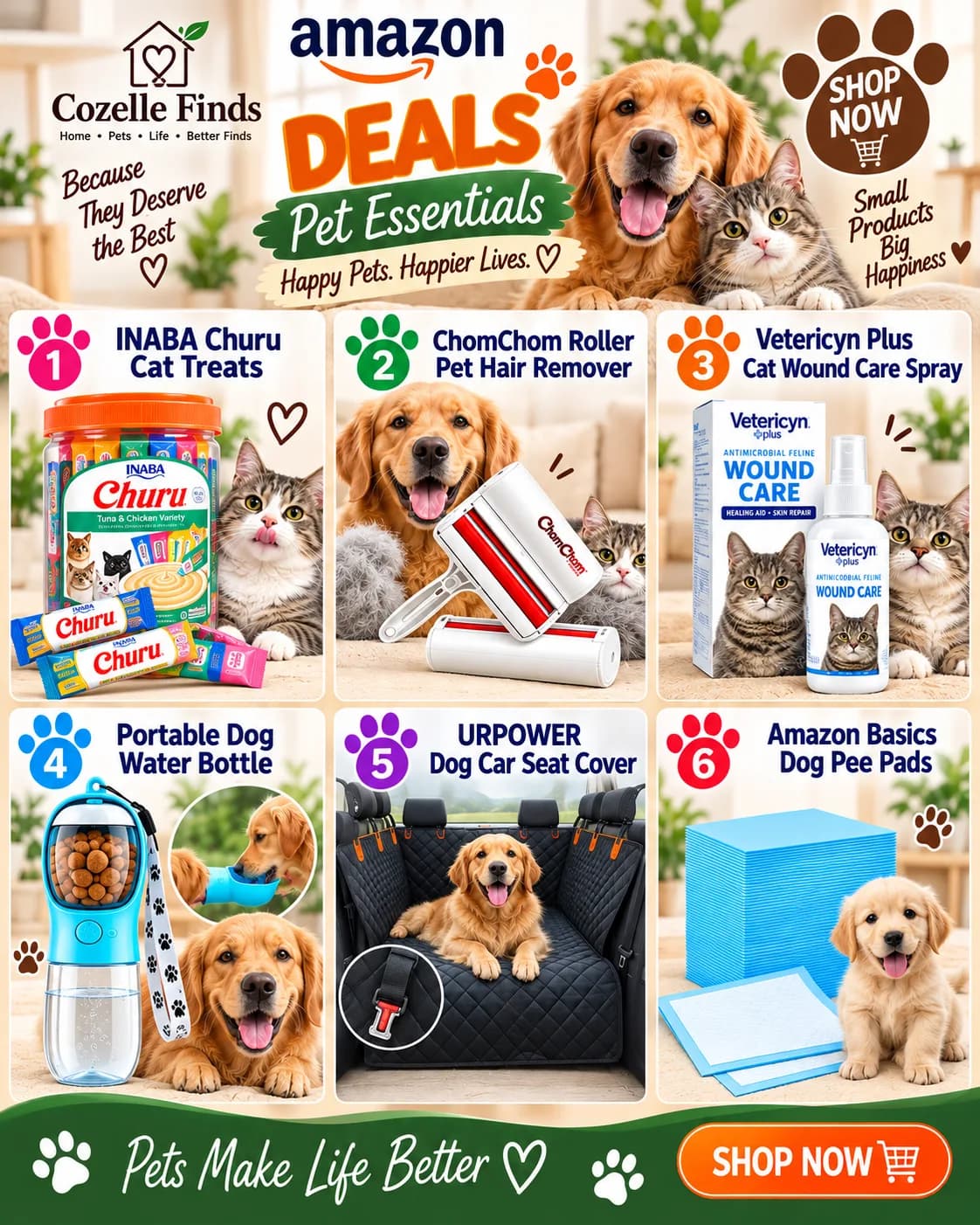 πΎ Pet parents, these Amazon finds are worth checking out! From keeping an eye on your furry friend to fresh water, automatic feeding, pet identification, and everyday cleanupβthese smart pet essentials can make life easier for both you and your pets. πΆπ± β¨ Featured Pet Finds: πΎ TP-Link Tapo Indoor Security Camera π§ Veken Automatic Pet Water Fountain π½οΈ PETLIBRO Automatic Pet Feeder π·οΈ Ring QR Code Pet Tag π Earth Rated Lavender Poop Bags Because our pets deserve comfort, care, and the very best. β€οΈ ποΈ Explore more pet essentials and everyday finds at Cozelle Finds.