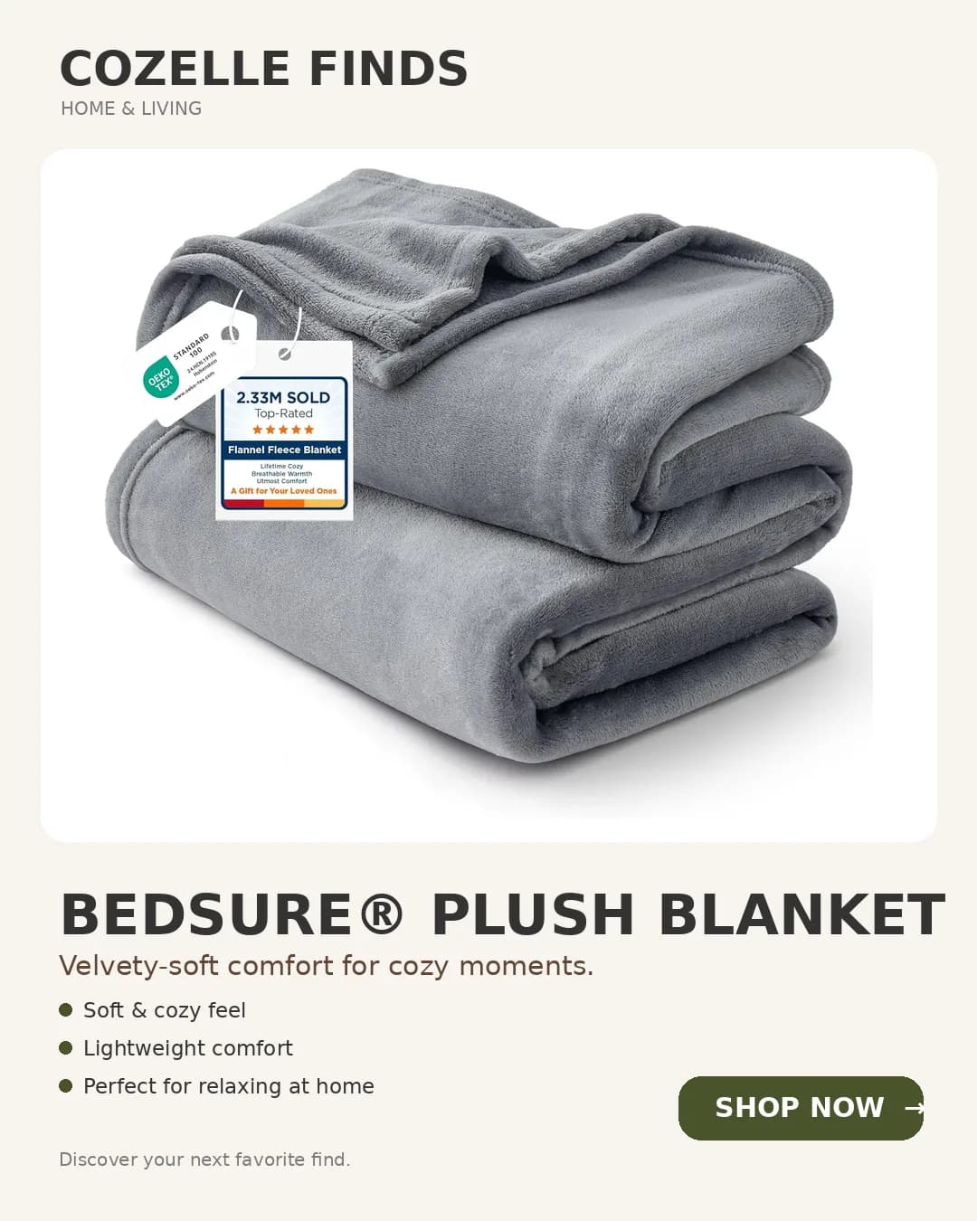 Make your favorite space feel even cozier with a soft plush blanket for relaxing, movie nights, reading, and everyday comfort. 🤎