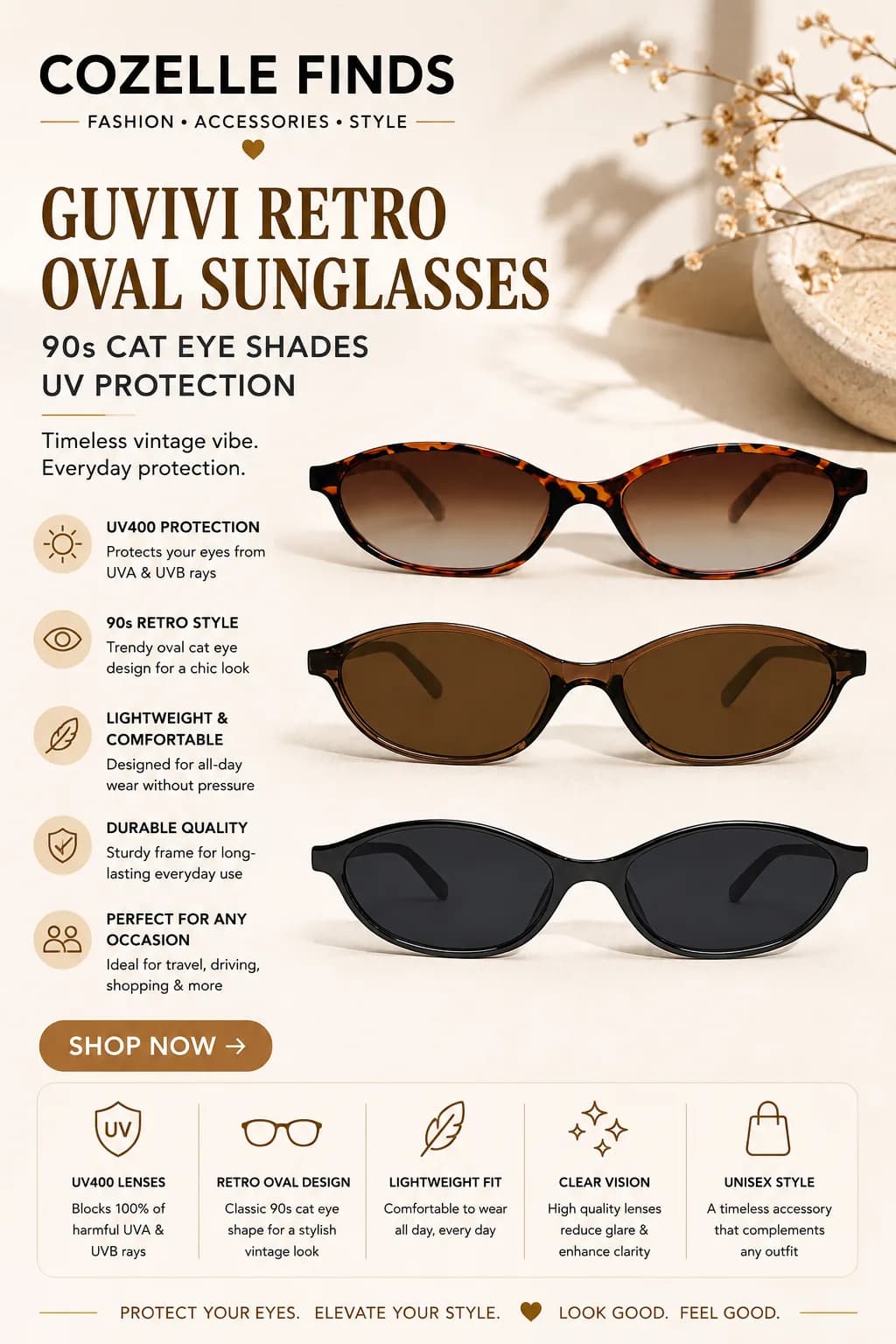 Bring back the 90s with a modern twist. 🕶️ These slim retro sunglasses feature a sleek oval-inspired silhouette, lightweight construction, dark lenses, and UV400 protection. Perfect for beach days, vacations, brunch, travel, and effortless Y2K-inspired outfits.