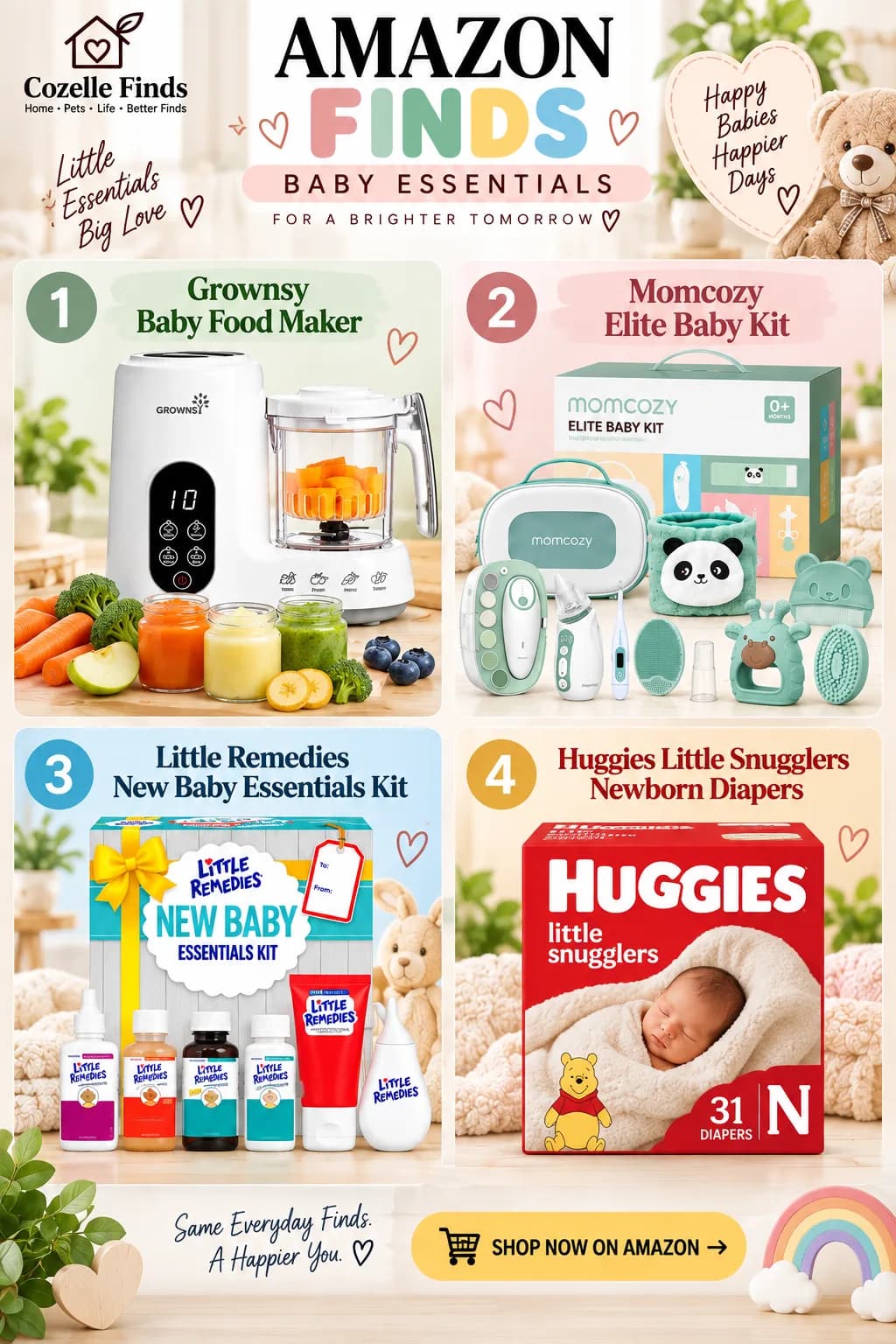 Discover these baby essentials from Grownsy, Momcozy, Little Remedies, and Huggies β carefully selected everyday finds for baby care and feeding. SHOP NOW β CHECK THE LINK IN BIO OR COMMENTS!