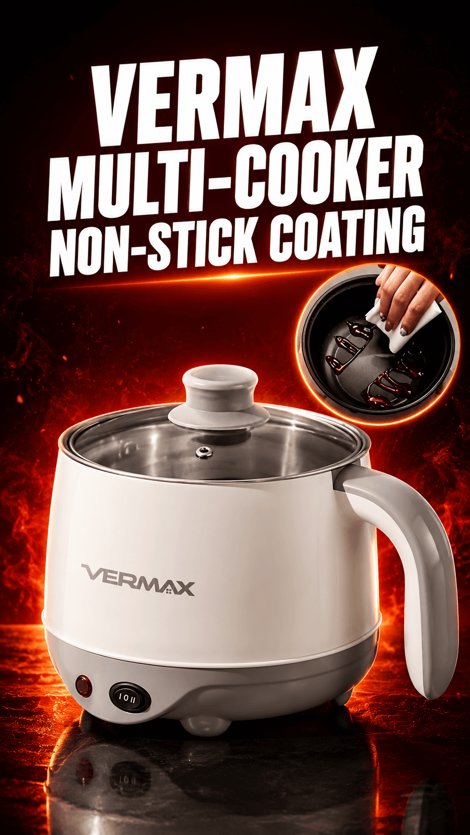 Vermax multi-cooker non-stick coating