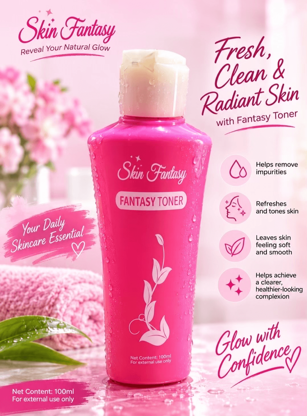 Looking for a toner that refreshes and leaves your skin feeling soft? โจ Try Skin Fantasy Fantasy Toner (100ml) today! ๐ Fresh ๐ Hydrating ๐ Gentle ๐ Everyday Essential ๐ Order yours now and let your skin glow! #SkinFantasy #Toner #BeautyFinds #Skincare #GlowingSkin #AffordableSkincare #TikTokShop #ForYou #FYP