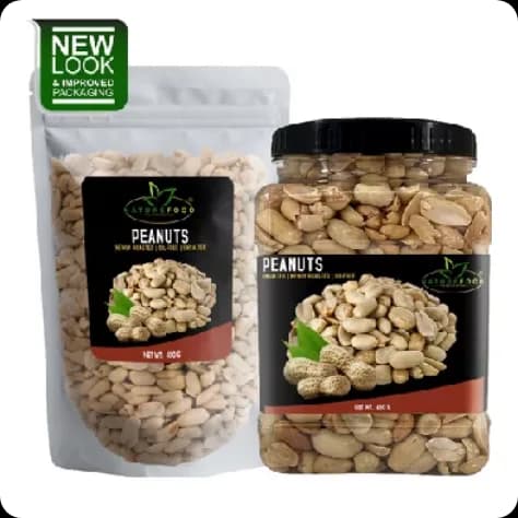 Roasted Peanuts, Unsalted, no added Oil, and Low Carb