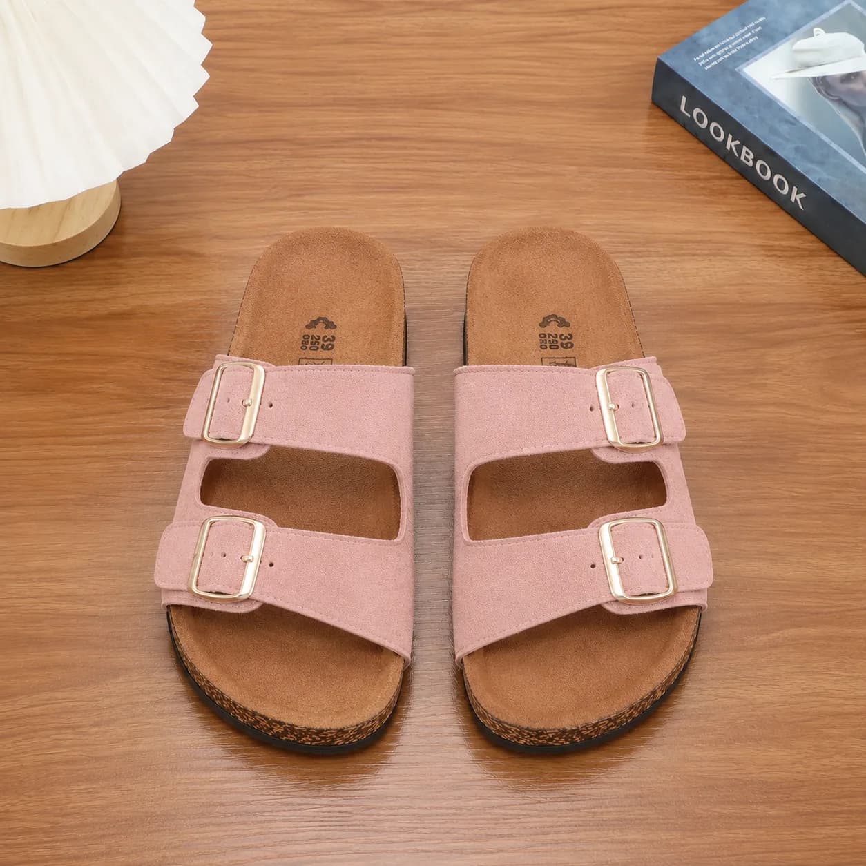 ✨ Soft Pink Double Buckle Slippers 🌸 Comfortable, stylish, and perfect for everyday wear. A must-have for casual outfits! 💕