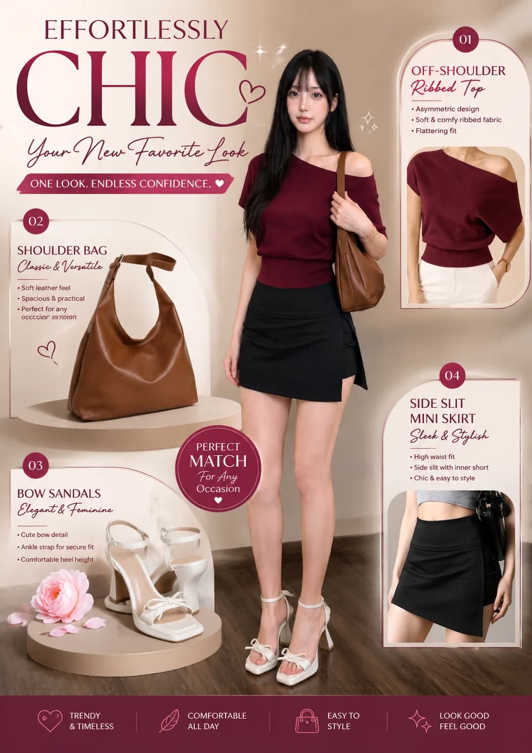 Ganda ng outfits #sandals#tops#skirts#bag