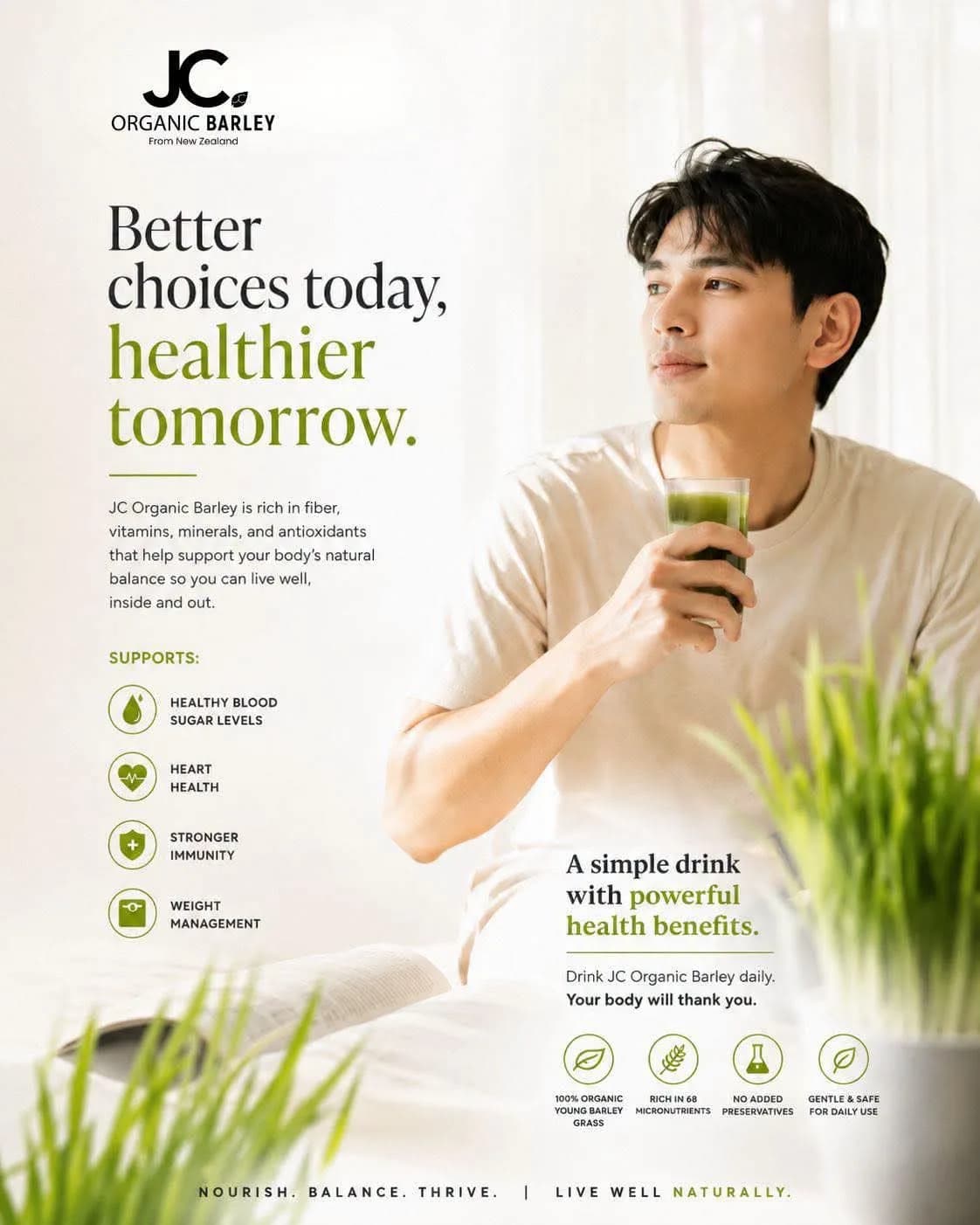❗️𝐉𝐂 𝐁𝐚𝐫𝐥𝐞𝐲 𝐎𝐫𝐠𝐚𝐧𝐢𝐜 𝐟𝐫𝐨𝐦 𝐍𝐞𝐰 𝐙𝐞𝐚𝐥𝐚𝐧𝐝❗️ 💡DID YOU KNOW 68 Micronutrients found in Barley Grass 🥕 17 Minerals 🍅 16 Vitamins 🥬 17 enzymes 🥦 18 amino acids 25x Richer in Potassium than Bananas 🍌 11x Richer in Calcium than Milk🥛 7x Richer in Vitamin C than Oranges 🍊 5x Richer in Iron than Spinach🥬 4x Richer in Vitamin B1 than wheat flour🌾 2x Richer in Beta Carotene than Carrots 🥕 𝘽𝙖𝙧𝙡𝙚𝙮 𝙬𝙞𝙩𝙝 𝙎𝙩𝙚𝙫𝙞𝙖 ✔️ Zero Calories ✔️Doesn't promote cavities ✔️Balance blood sugar ✔️Lowers your blood pressure ✔️Antibacterial order here: https://shop.jcpremiere.com/GA111830932