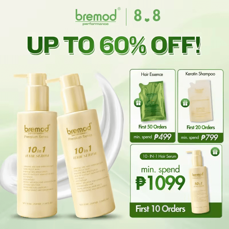 Bremod Premium Hair Serum 10 In 1 Repair Dry Damaged Hydrate Smooth Frizz Shiny Treatment Care BR-H052
