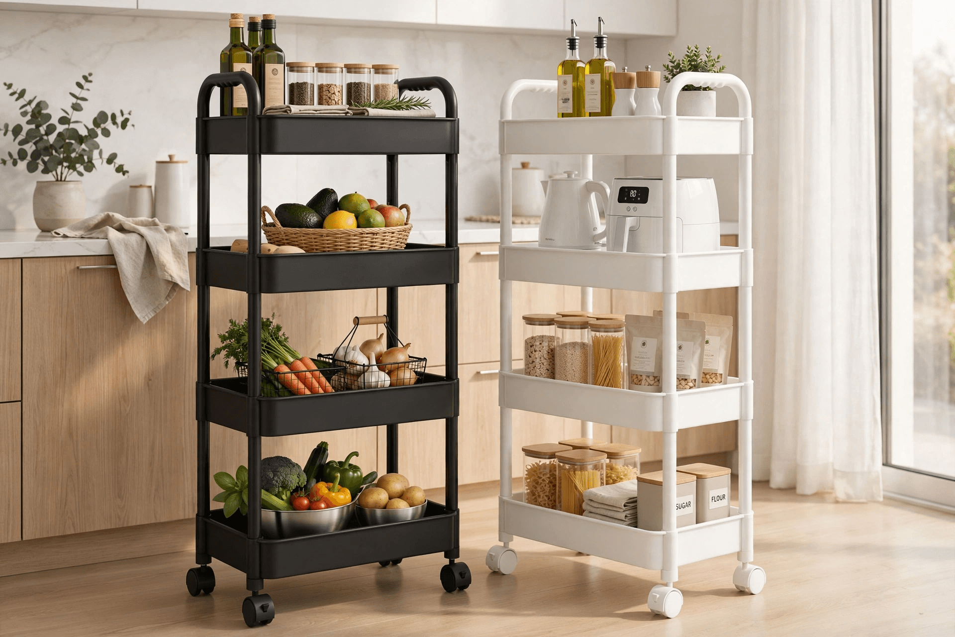 Finally found a trolley that fits even in a small condo kitchen! 4-tier, may gulong, easy to move. 😭🫶🏼