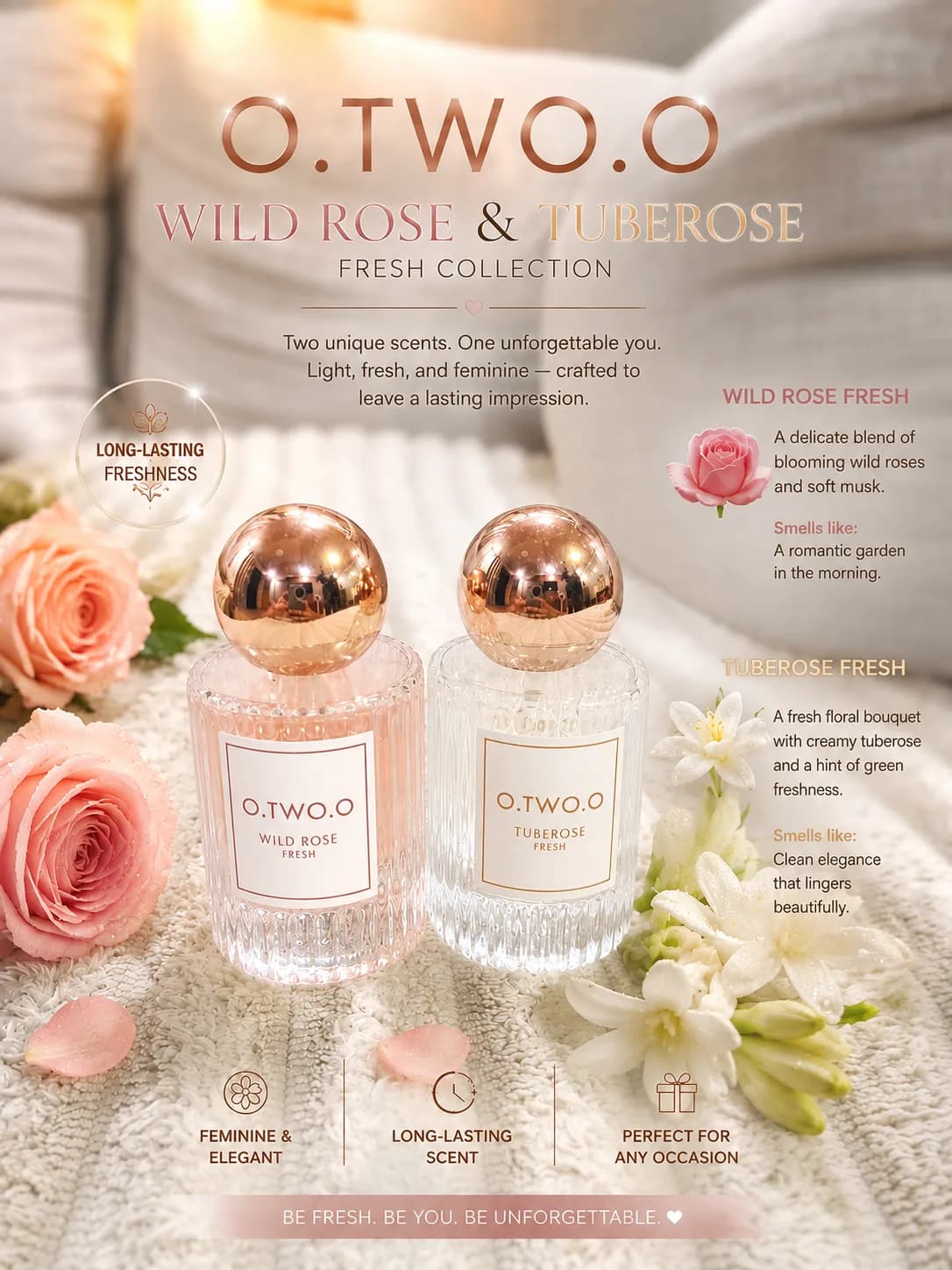 Fresh, long-lasting, and giving total elegant energy.