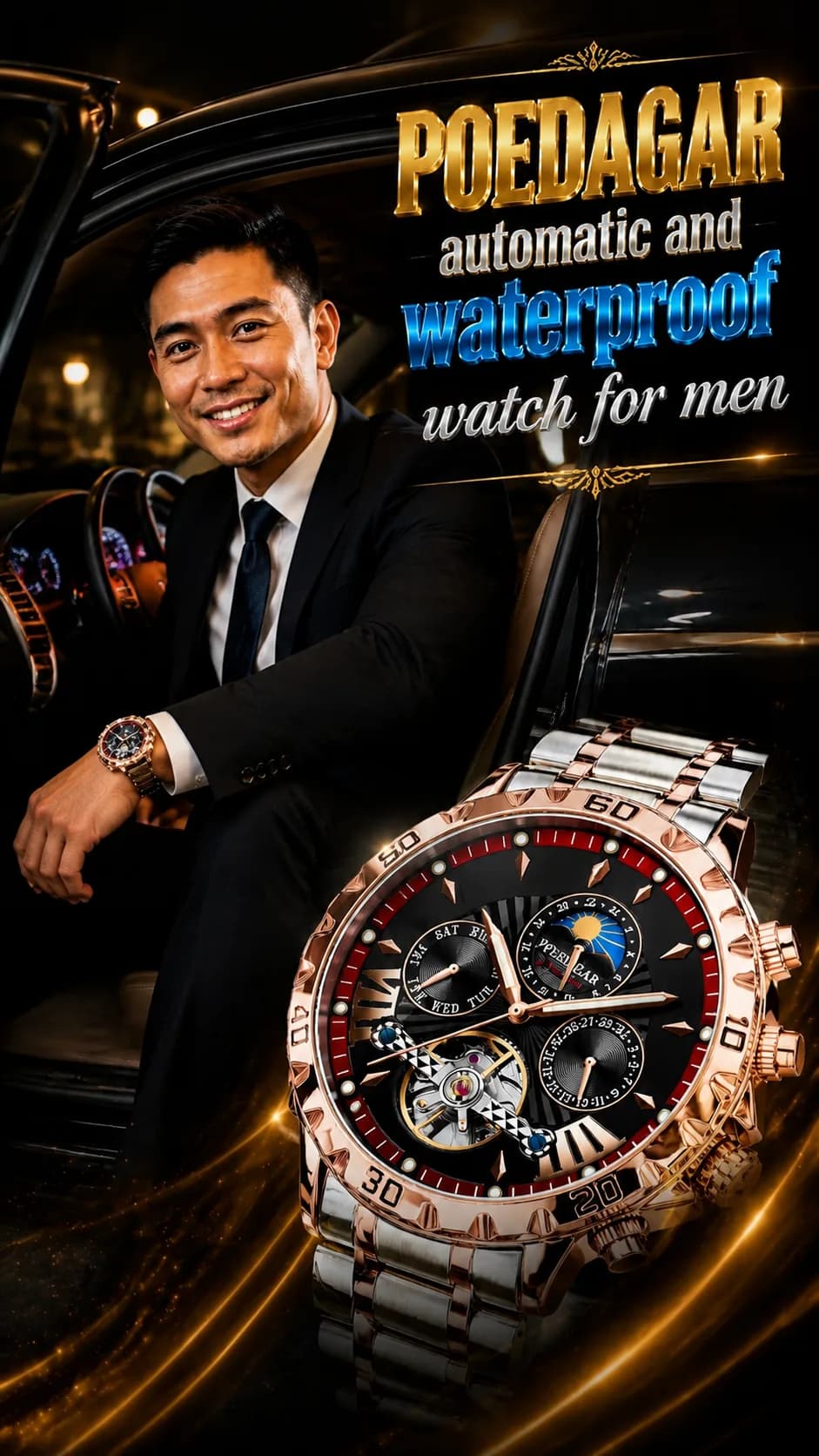 POEDAGAR LUXURY Automatic and Waterproof Watch for men